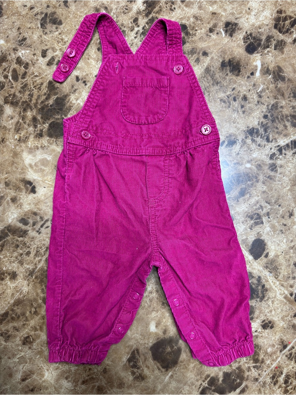 Baby Fuchsia Corduroy Overalls